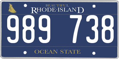 RI license plate 989738