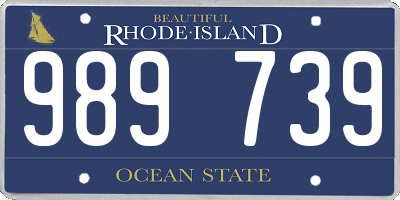 RI license plate 989739