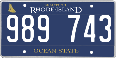 RI license plate 989743