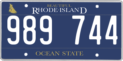 RI license plate 989744