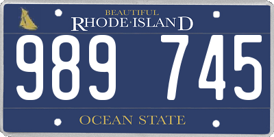 RI license plate 989745