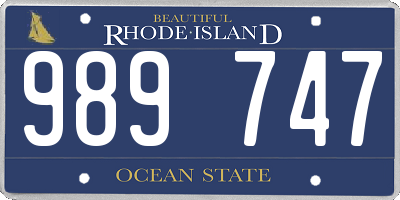 RI license plate 989747