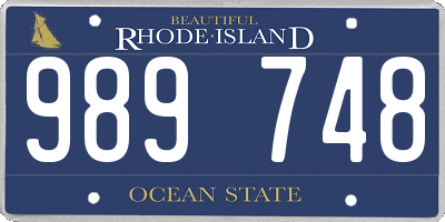 RI license plate 989748