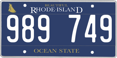 RI license plate 989749