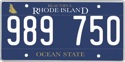 RI license plate 989750