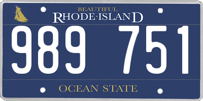 RI license plate 989751