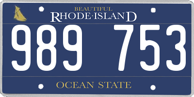 RI license plate 989753