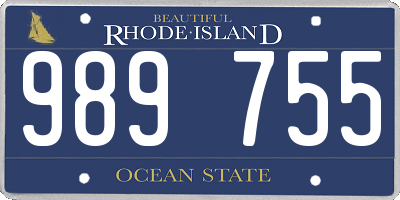 RI license plate 989755
