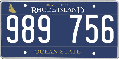 RI license plate 989756