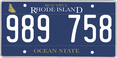 RI license plate 989758