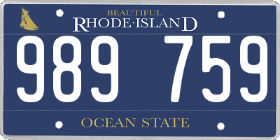 RI license plate 989759