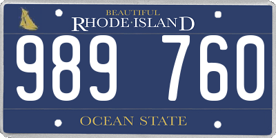 RI license plate 989760