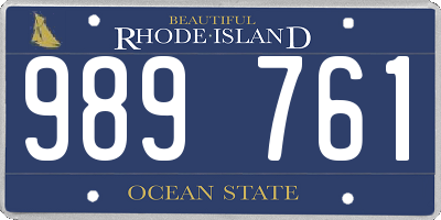 RI license plate 989761