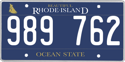 RI license plate 989762