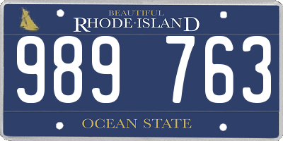 RI license plate 989763