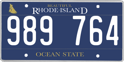 RI license plate 989764