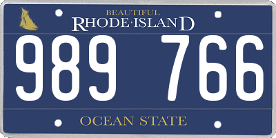 RI license plate 989766