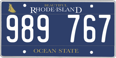 RI license plate 989767