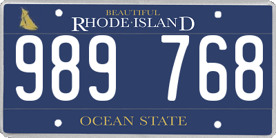 RI license plate 989768