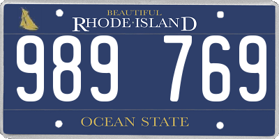 RI license plate 989769