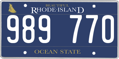 RI license plate 989770