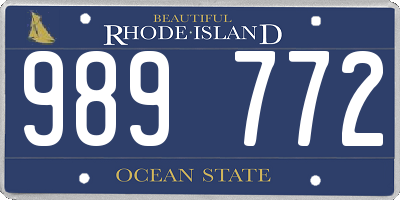 RI license plate 989772