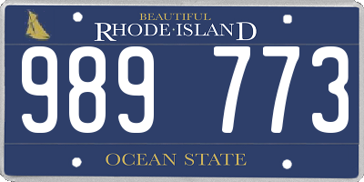 RI license plate 989773