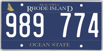 RI license plate 989774