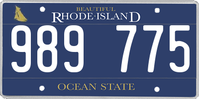 RI license plate 989775