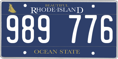 RI license plate 989776