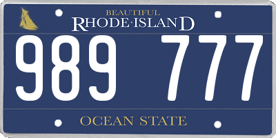 RI license plate 989777