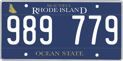 RI license plate 989779