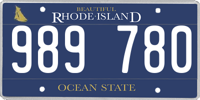 RI license plate 989780