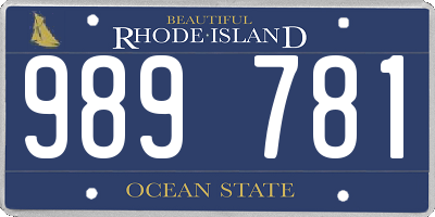 RI license plate 989781