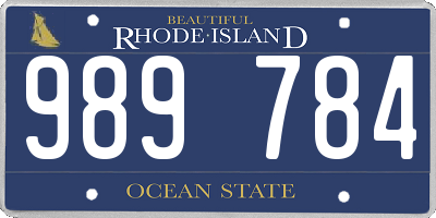 RI license plate 989784