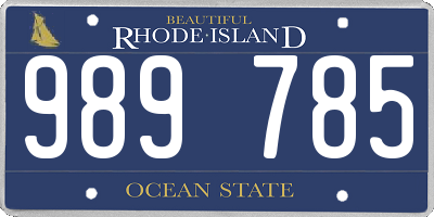 RI license plate 989785