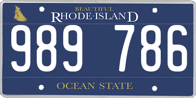 RI license plate 989786