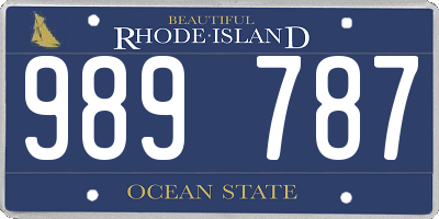 RI license plate 989787