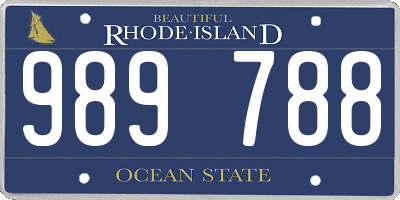 RI license plate 989788