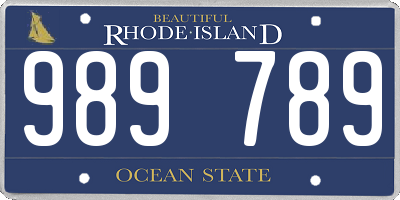 RI license plate 989789