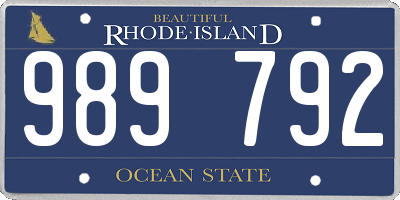 RI license plate 989792