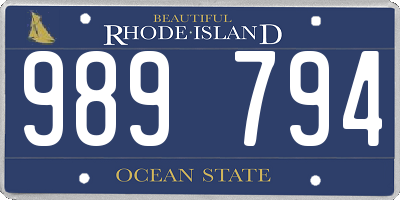 RI license plate 989794