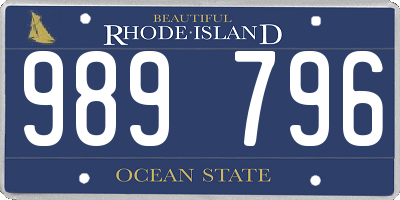 RI license plate 989796