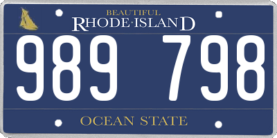 RI license plate 989798