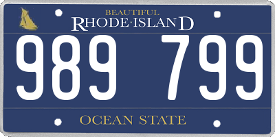 RI license plate 989799