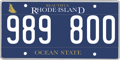 RI license plate 989800