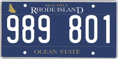 RI license plate 989801