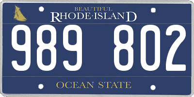 RI license plate 989802