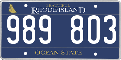 RI license plate 989803