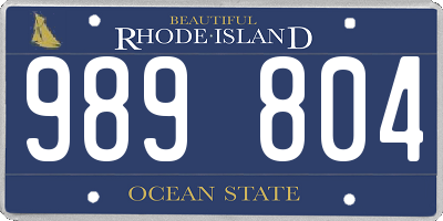 RI license plate 989804